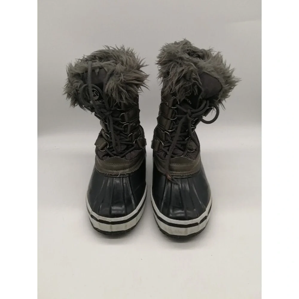 Tamarack Boots Womens Gray Black 7 Winter Rain Ankle Shoe Faux Fur Trim AK-1121W